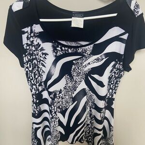 Clientele Black and White Women's Top size medium
